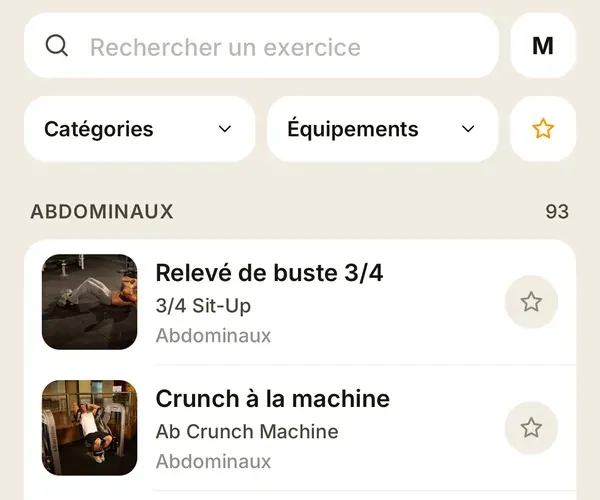 Bibliothèque de 873 exercices avec images et filtres
