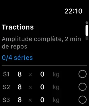 Pull-up sets on Apple Watch